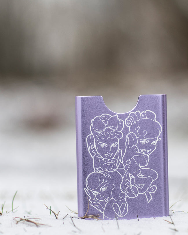 Thin King credit card case - Lavender Birds