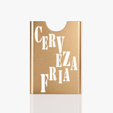 Gold colour aluminum card holder with laser engraving