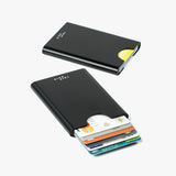Black Thin King card case with 6 credit cards inside