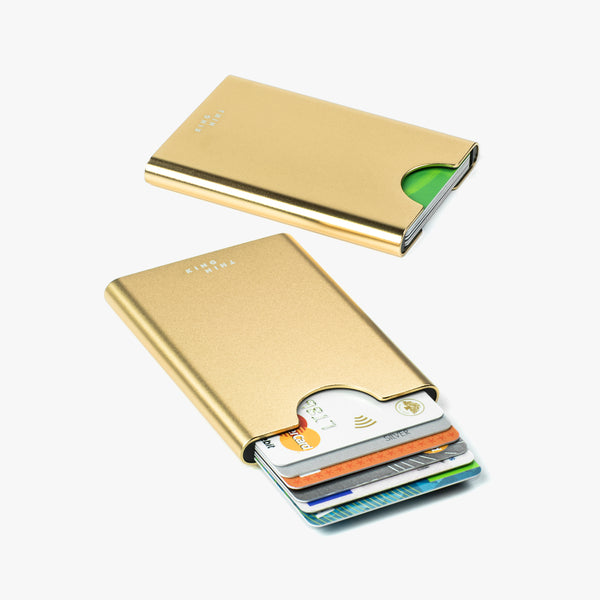 Gold colour Thin King card case that fits 6 cards