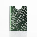 Thin King credit card case in Bullitt Green color with engraved Art Deco graphics
