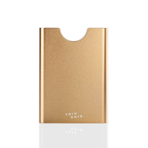 Thin King metal card case in champagne colour