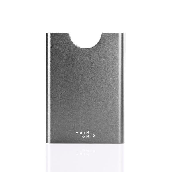 Thin King aluminum credit card holder in titan color