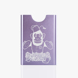 Thin King cardholder with a monkey engraving in lavender colour