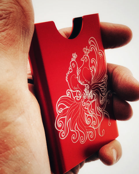 Thin King credit card case - Red Turtle Doves